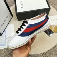 baskets paire de chaussures gucci femmes crystal rainbow-blanc